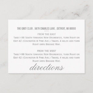 Richtungen kardieren Zickzack Begleitkarte