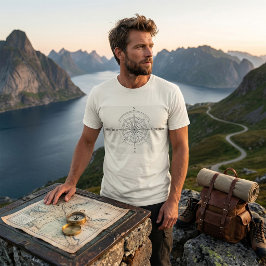 Richtungsentdeckung Nautische Kompassrose  T-Shirt