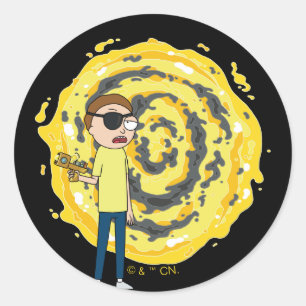 RICK AND MORTY™ Böser Morty Portal Runder Aufkleber