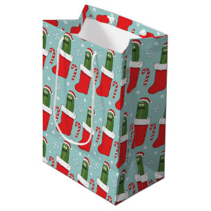 Rick and Morty Christmas Pickle Rick Pattern Mittlere Geschenktüte
