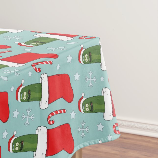 Rick and Morty Christmas Pickle Rick Pattern Tischdecke (Beispiel)