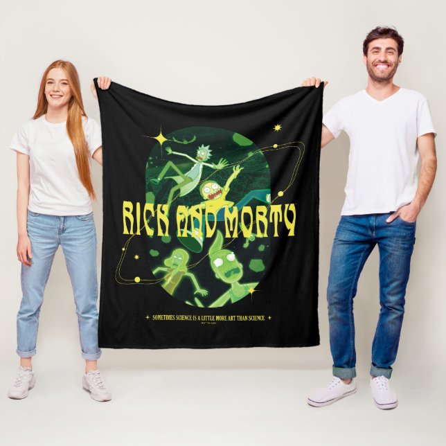 Rick and Morty Falling Quote Abzeichen Fleecedecke (Beispiel)
