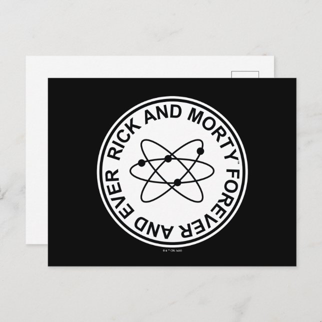Rick and Morty Forever and Ever Atomic Abzeichen Postkarte (Vorne/Hinten)