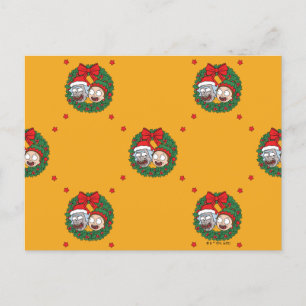 Rick and Morty   Holiday Wreath Pattern Feiertagspostkarte