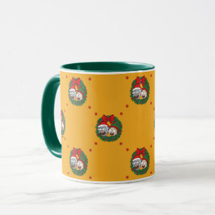 Rick and Morty Holiday Wreath Pattern Tasse
