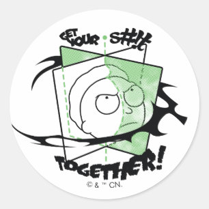 RICK AND MORTY™ Reiß dich zusammen! Runder Aufkleber