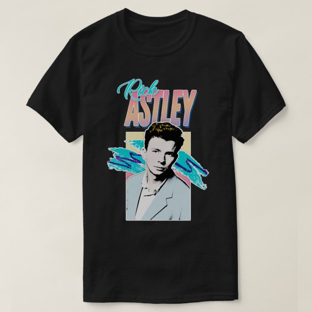 Rick Astley 80er Aesthetic Tribute Design T-Shirt (Design vorne)