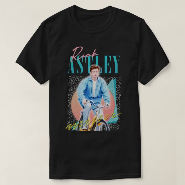 Rick Astley 80er Vibin Cyclin Ästhetik Design T-Shirt (Design vorne)