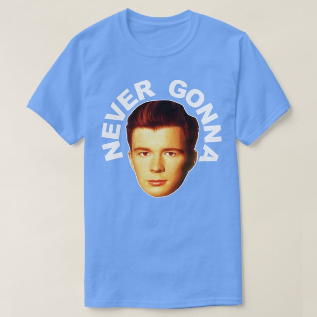Rick Astley Retro Never Gonna Roll FanArt Tribute T-Shirt (Design vorne)