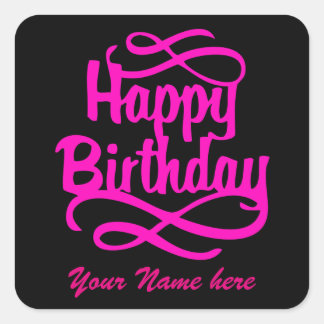 Rick-Happy-Geburtstagsticker Quadratischer Aufkleber