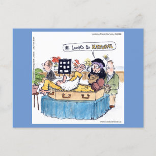 Rick London Alter Hippie Beerdigung Lustiger Comic Postkarte