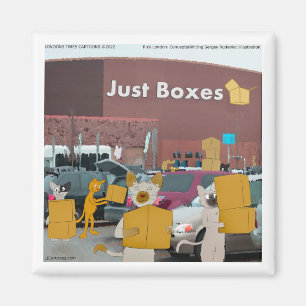 Rick London Big Box Stores for Cats Comic Magnet