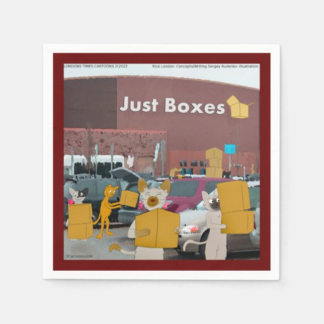 Rick London Big Box Stores for Cats Comic Serviette (Vorderseite)