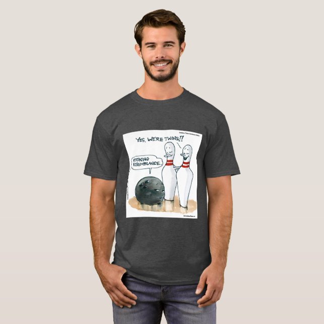 Rick London Cartoon Funny Bowling Comic T-Shirt (Vorne ganz)