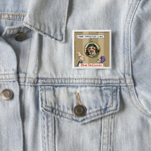 Rick London Cartoons Lustig Descartes Uhr Button