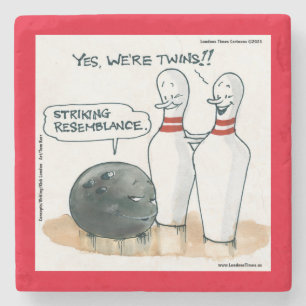 Rick London Cartoons Lustige Bowling Comic Steinuntersetzer