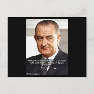 Rick London entwirft LBJ "Know What Is Right" Postkarte