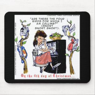 Rick London Ernestine ruft Birds Xmas auf Mousepad