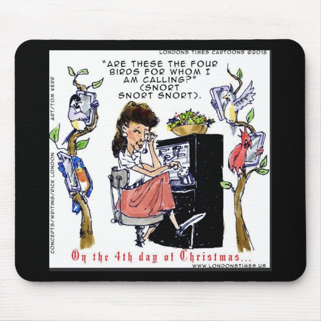 Rick London Ernestine ruft Birds Xmas auf Mousepad (Vorne)