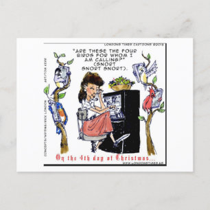 Rick London Ernestine ruft Birds Xmas auf Postkarte