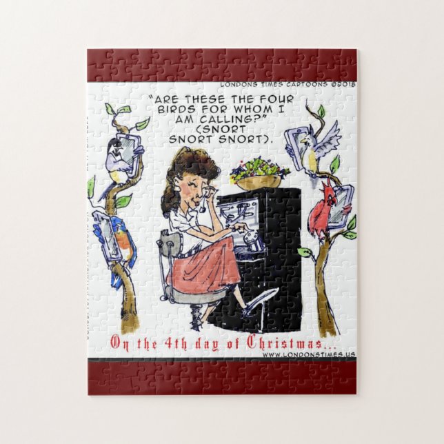 Rick London Ernestine ruft Birds Xmas auf Puzzle (Vertikal)
