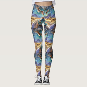 Rick London fährt im dunklen, sonnigen Comic Leggings