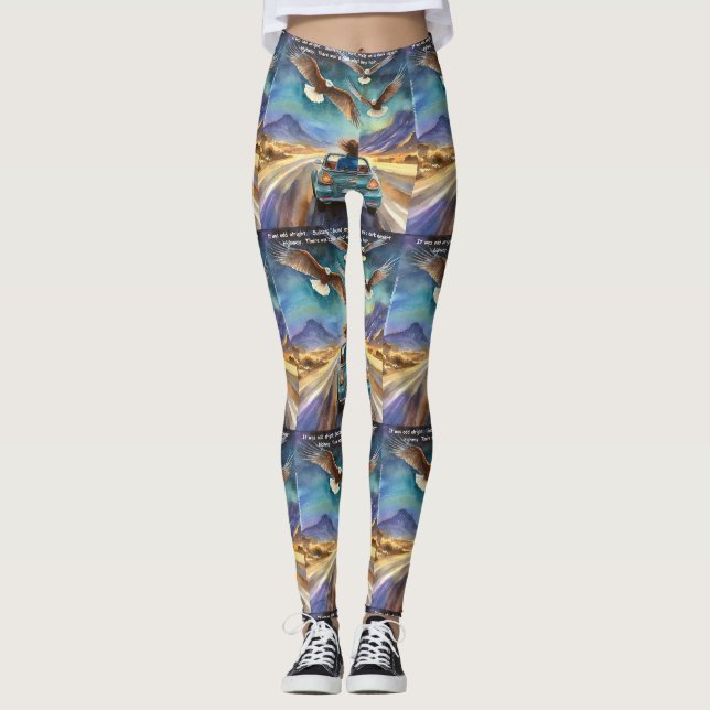 Rick London fährt im dunklen, sonnigen Comic Leggings (Vorderseite)