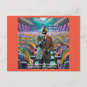 Rick London Fish Nightclub Sänger Comic Postkarte