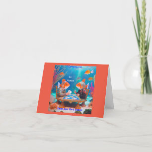Rick London Fish Playing "Go Fish" Kartenspiel Com Dankeskarte
