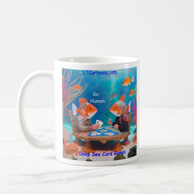 Rick London Fish Playing "Go Fish" Kartenspiel Com Kaffeetasse (Links)