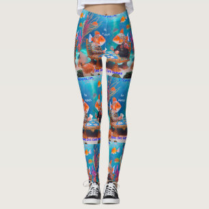 Rick London Fish Playing "Go Fish" Kartenspiel Com Leggings