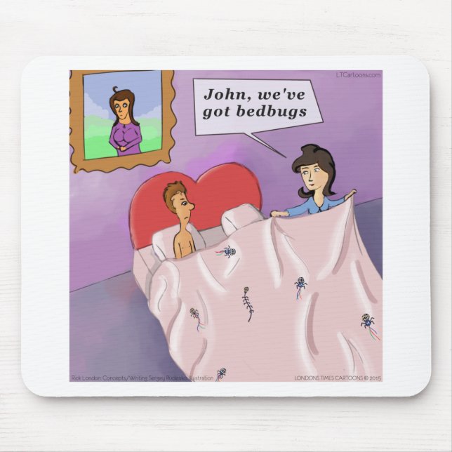 Rick London Funny Bedbugs Cartoon Mousepad (Vorne)