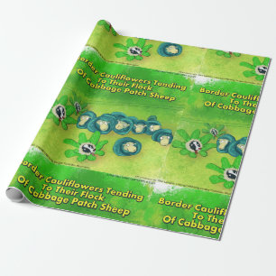 Rick London Funny Border Collie Blume Comic Geschenkpapier