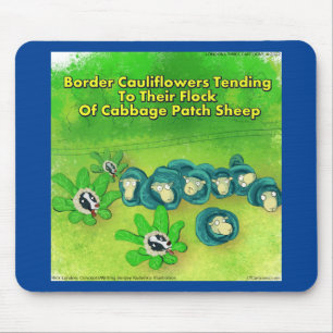 Rick London Funny Border Collie Blume Comic Mousepad