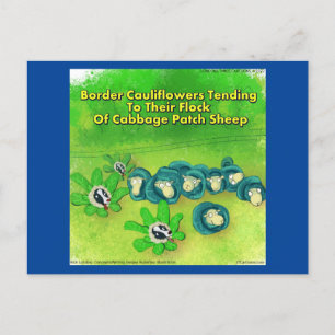 Rick London Funny Border Collie Blume Comic Postkarte