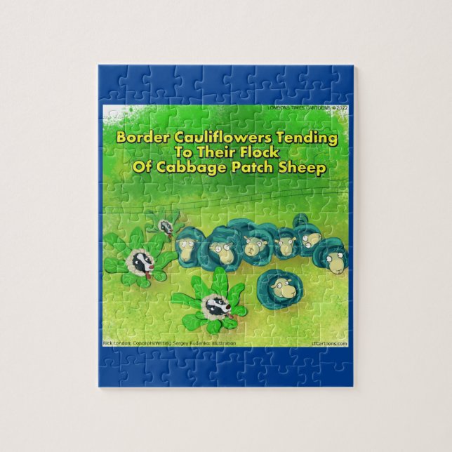 Rick London Funny Border Collie Blume Comic Puzzle (Vertikal)