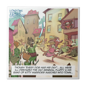 Rick London Funny Cats Vs Dogs Cartoon Fliese