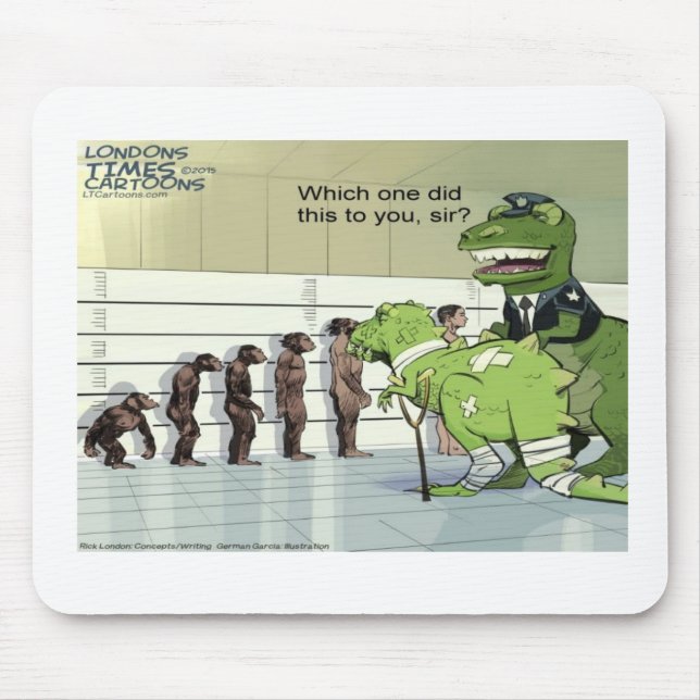 Rick London Funny Dinosaur Police Lineup Mousepad (Vorne)