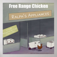 Rick London Funny Free Range Chicken Poster