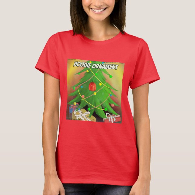 Rick London Funny "Hoodie Ornament" Weihnachtsbaum T-Shirt (Vorderseite)