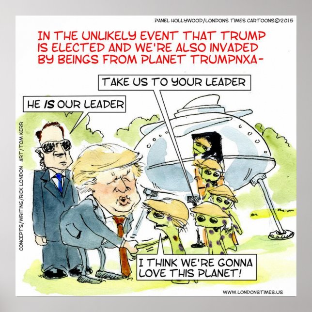 Rick London Funny Planet Trump Poster (Vorne)