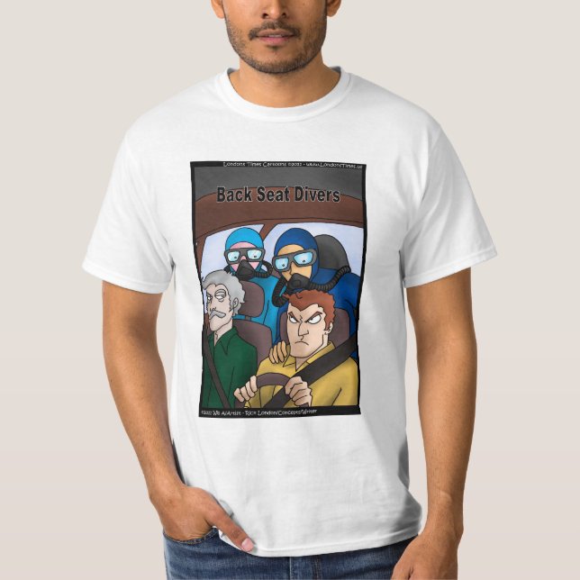 Rick London Funny Scuba Divers Comic T-Shirt (Vorderseite)