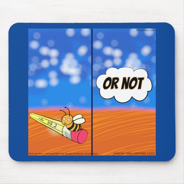 Rick London Funny Shakespeare Hamlet Bee Comic Mousepad (Vorne)