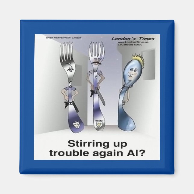 Rick London Funny Silverware Police Magnet (Vorne)