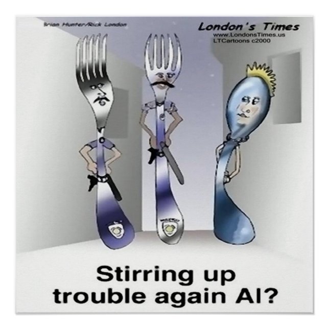 Rick London Funny Silverware Police Poster (Vorderseite)