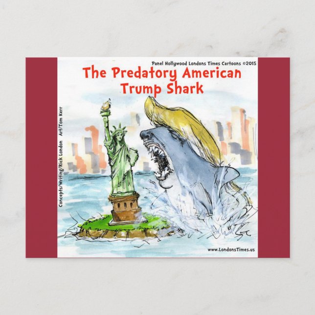 Rick London Funny Trump Shark Postkarte (Vorderseite)