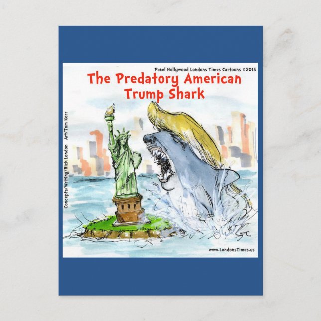 Rick London Funny Trump Shark Postkarte (Vorderseite)