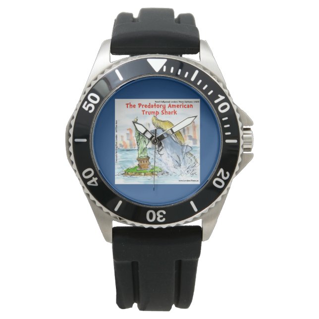 Rick London Funny Trump Shark Watch Armbanduhr (Vorderseite)
