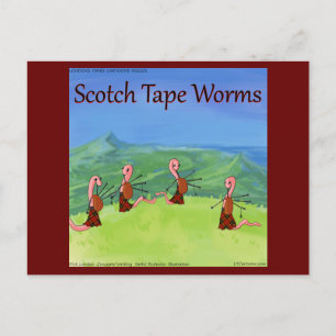 Rick London Funny Worms from Scotland Comic Postkarte