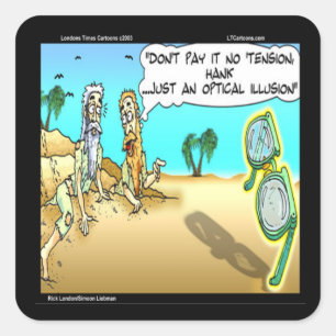 Rick London Lustiger Optischer Optiker Illusion Quadratischer Aufkleber